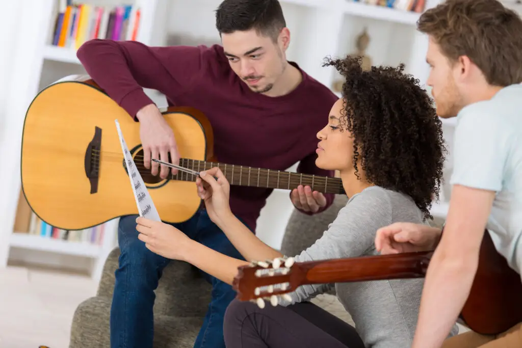 young people playing music
